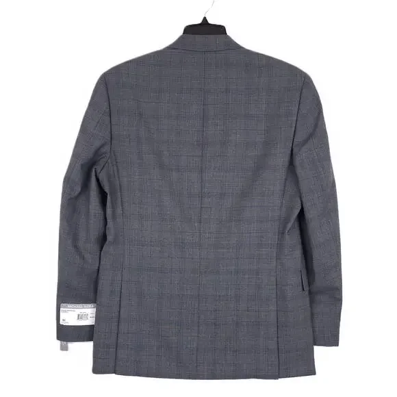Michael Kors Mens Classic Fit 2 Piece Suit 36R 30x32 Grey Blue Plaid Wool NWT